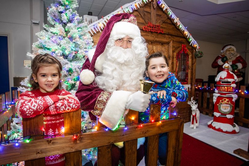 Two Children with Santa