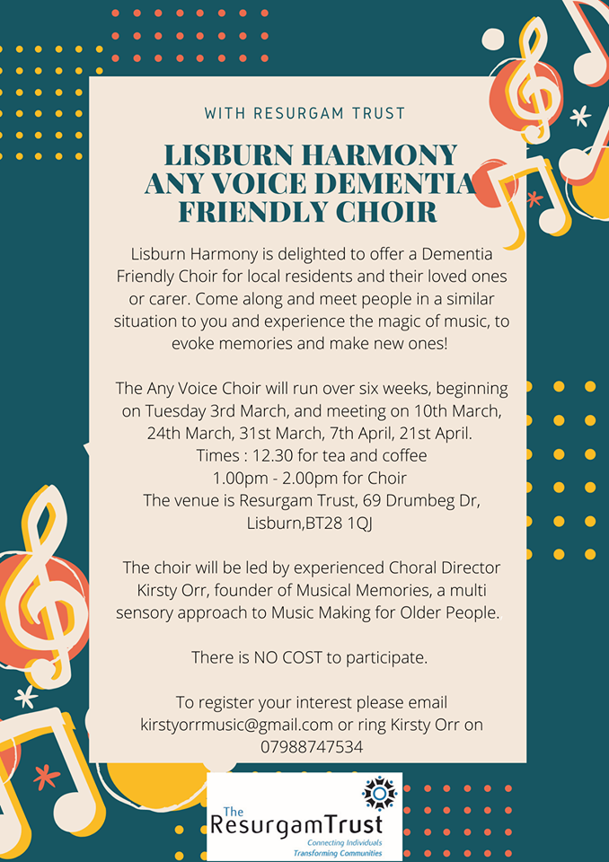 Lisburn Harmony presents Any Voice Dementia Friendly Choir