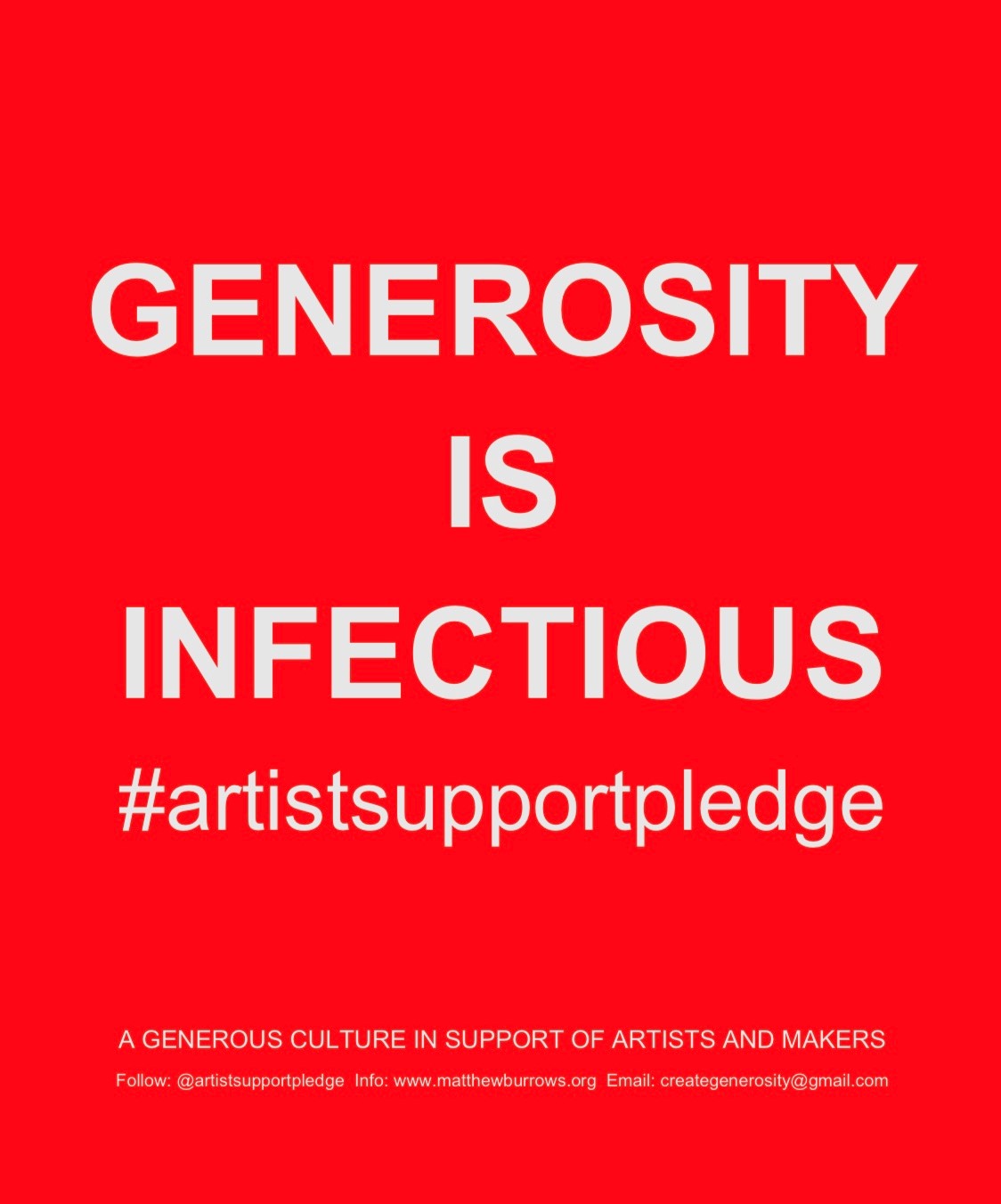 The #ArtistSupportPledge is Contagious. So Pass it On.