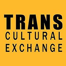 Yellow background with black text stating TransCultural Exchange